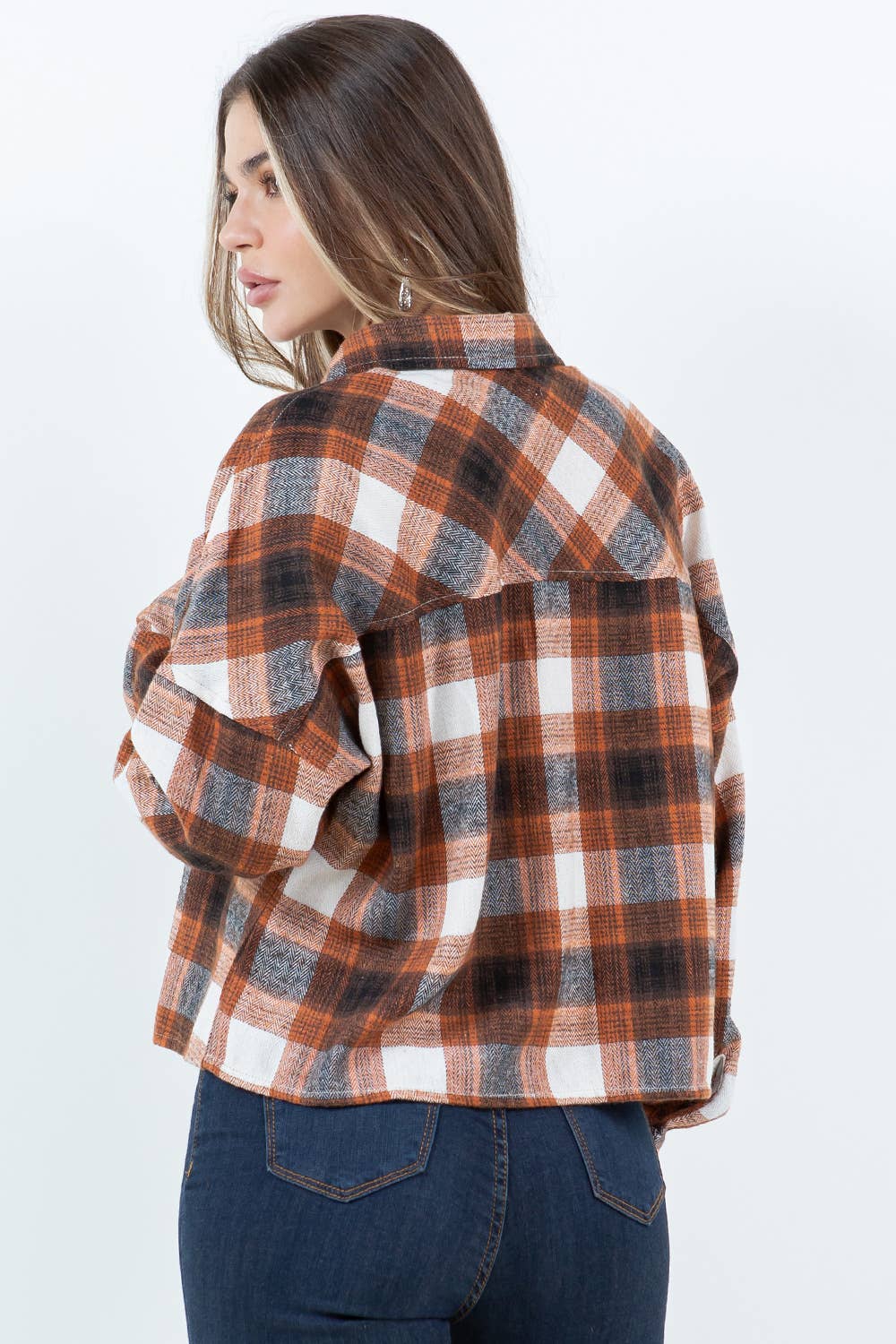 Darla Plaid Crop Shacket