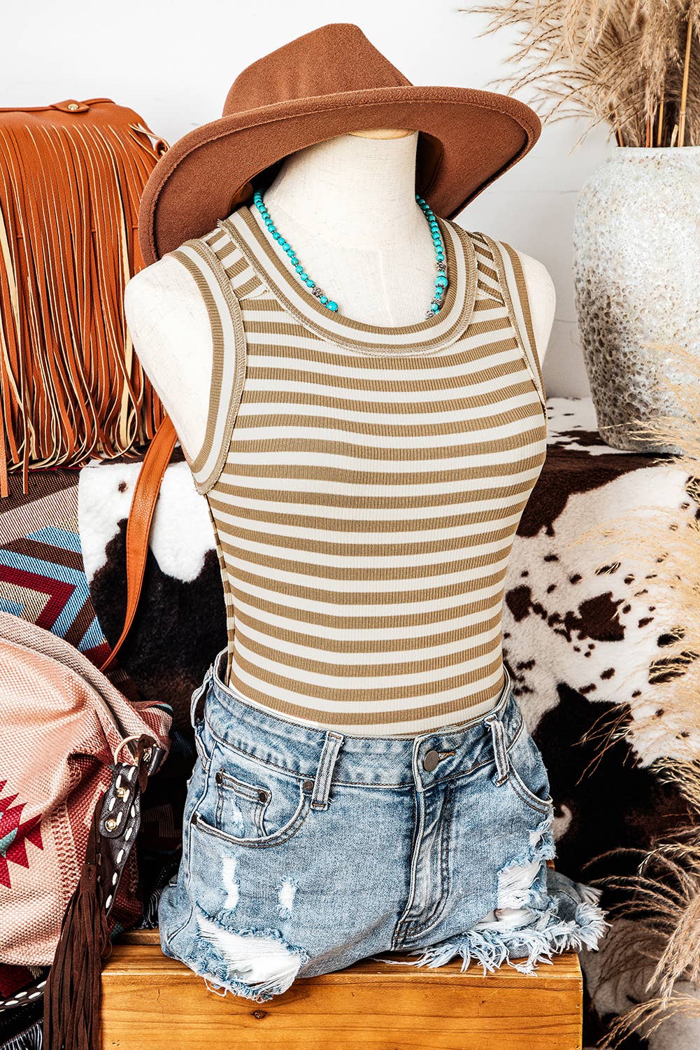 Nutella Stripe Baby Rib Tank