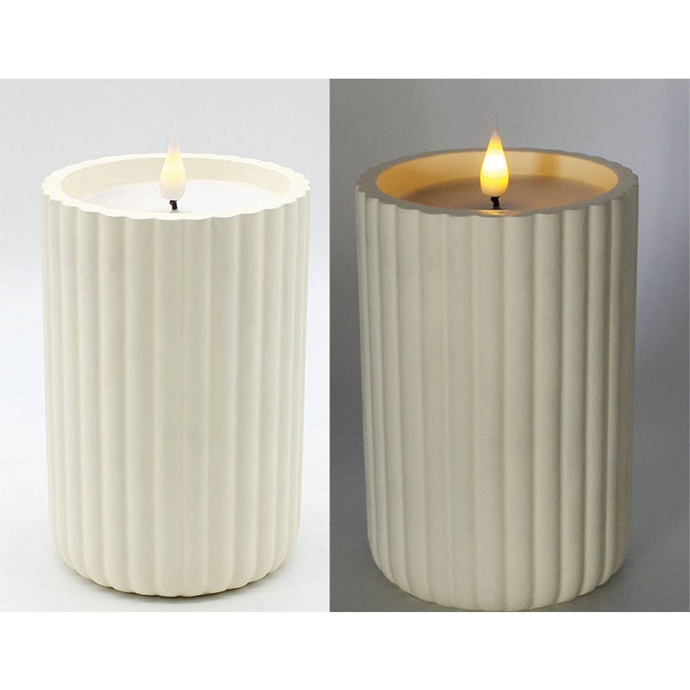 Ribbed Pottery Candle