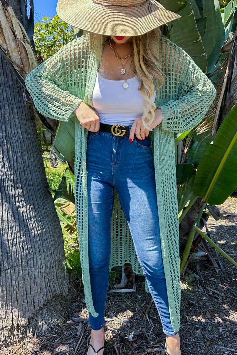 Sage Crochet Cardigan