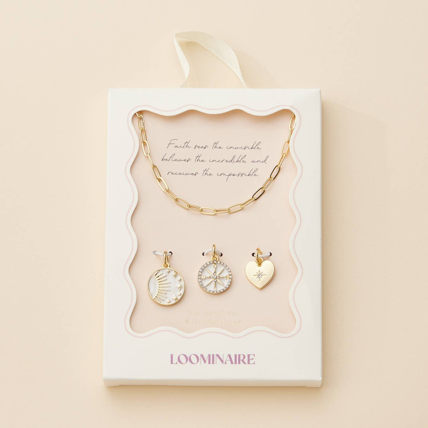 Gold Dipped Necklace with Celestial Charms