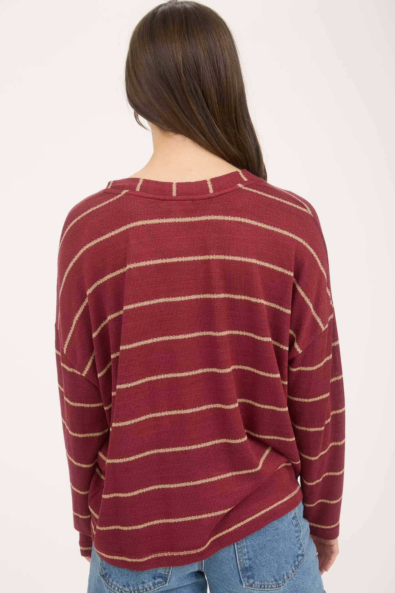 This & That Striped Vneck Top