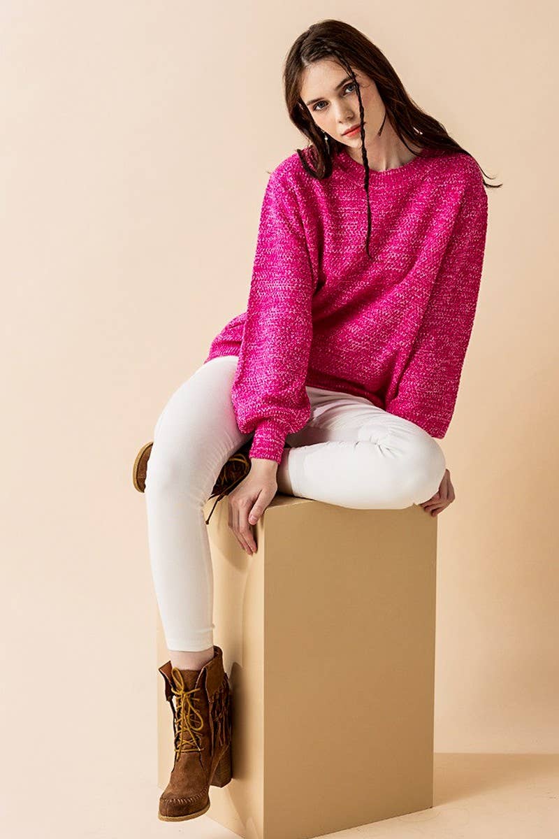 Falling for you Balloon Sleeve Sweater