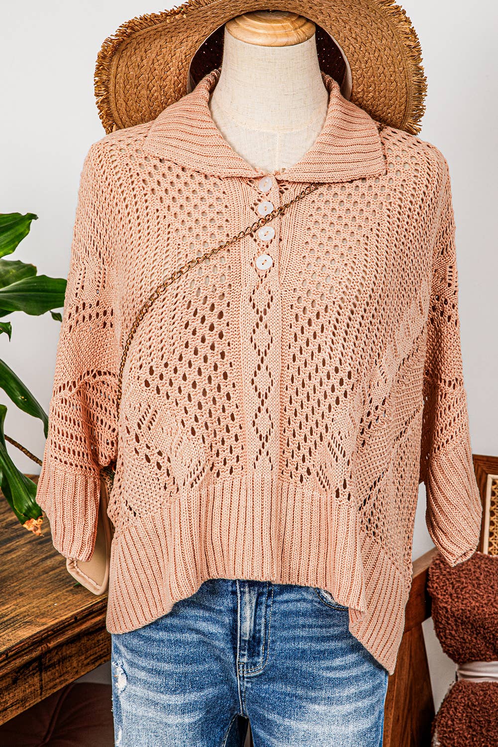 Boho Button Crochet Top