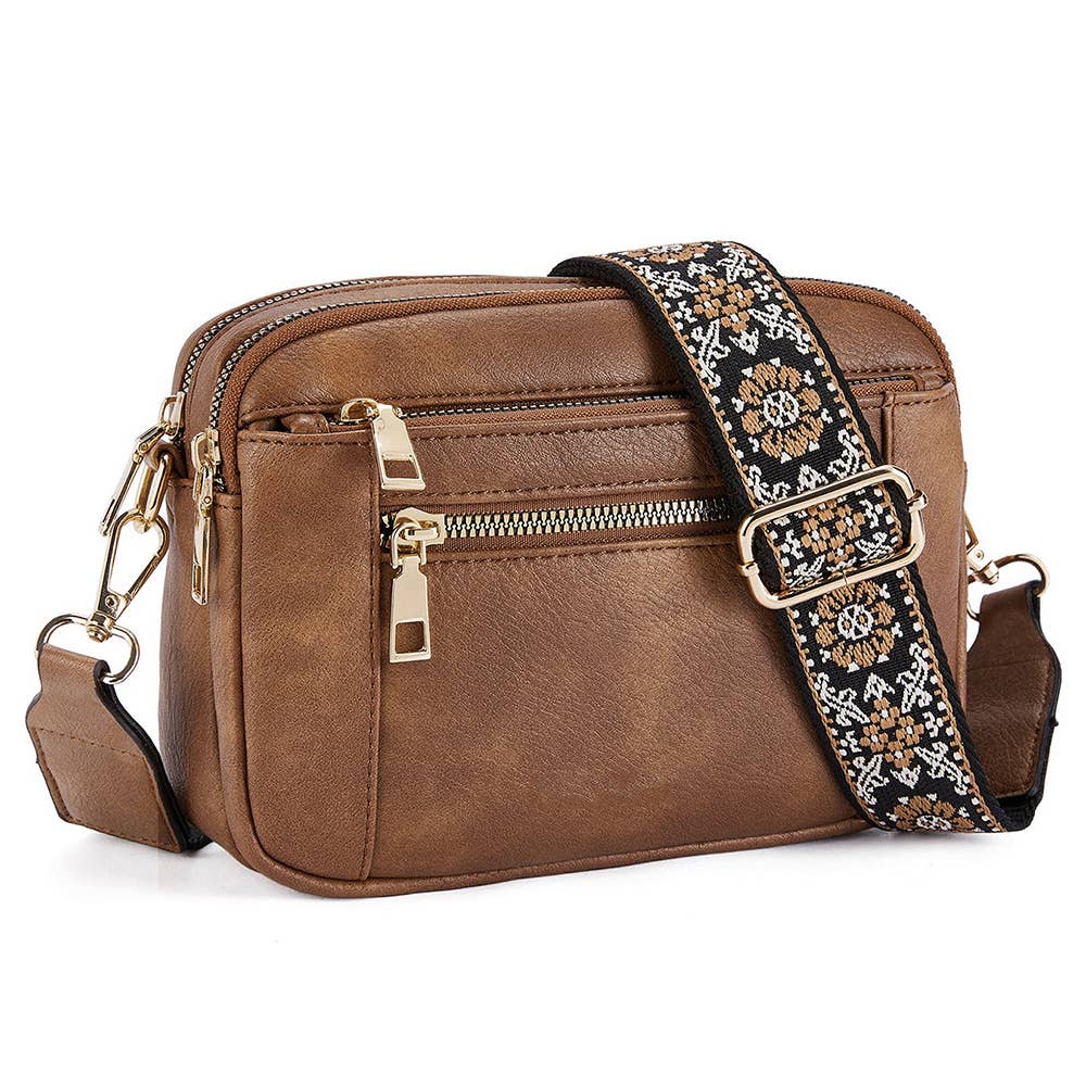 Back to Basics Double Zip Crossbody