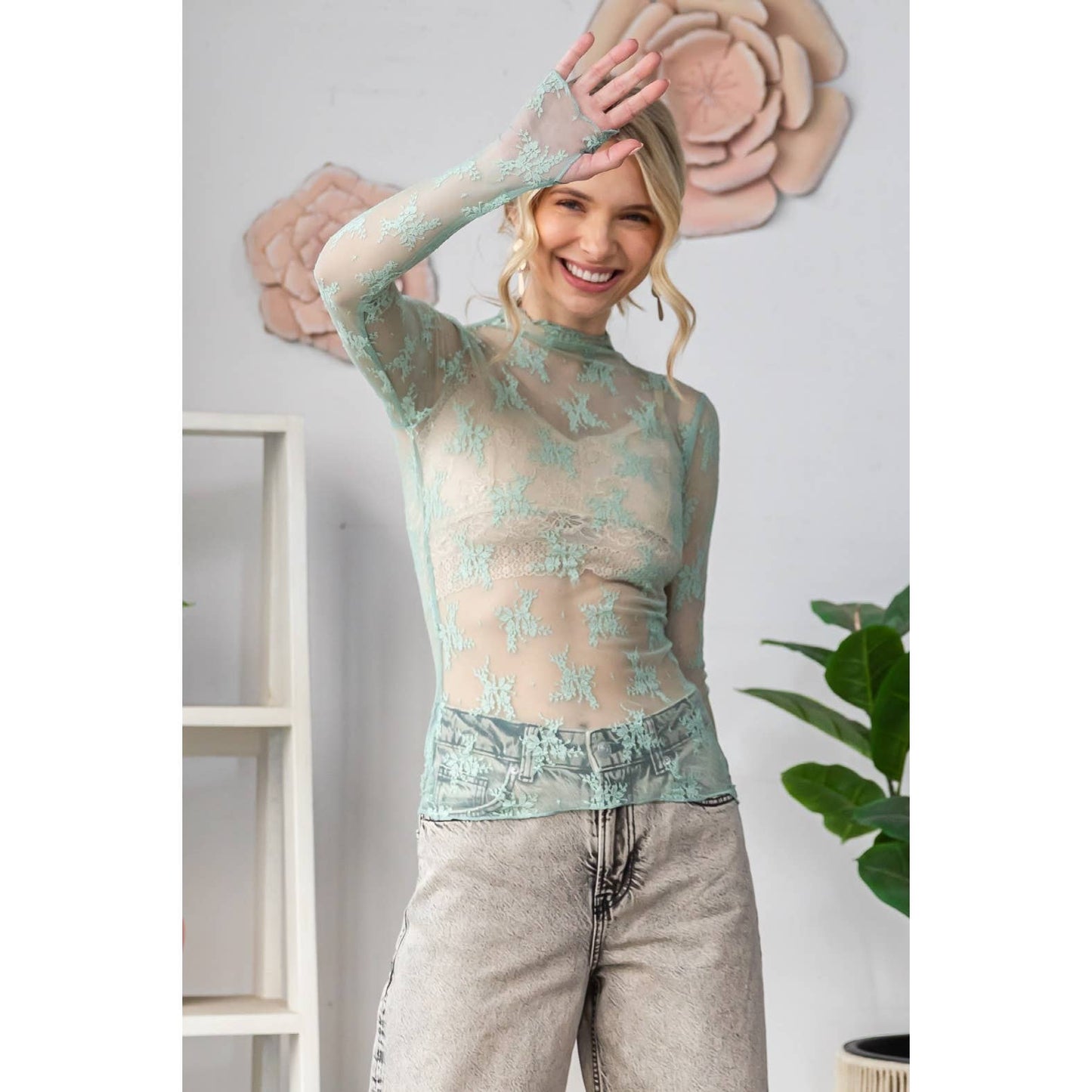 Lovely in Lace Long Sleeve Top