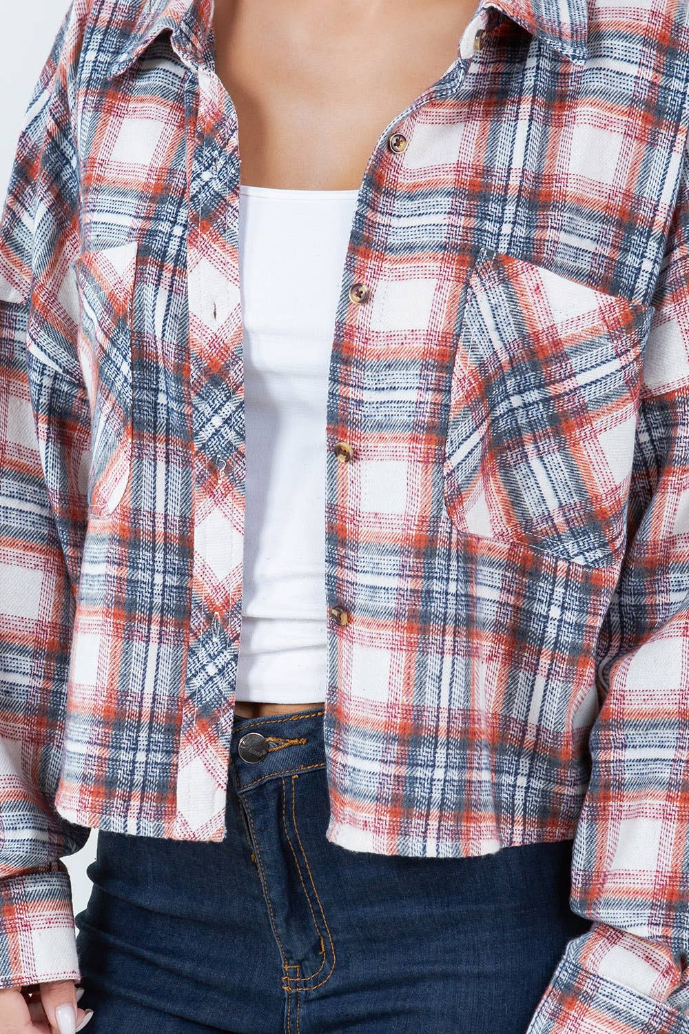 Darla Plaid Crop Shacket
