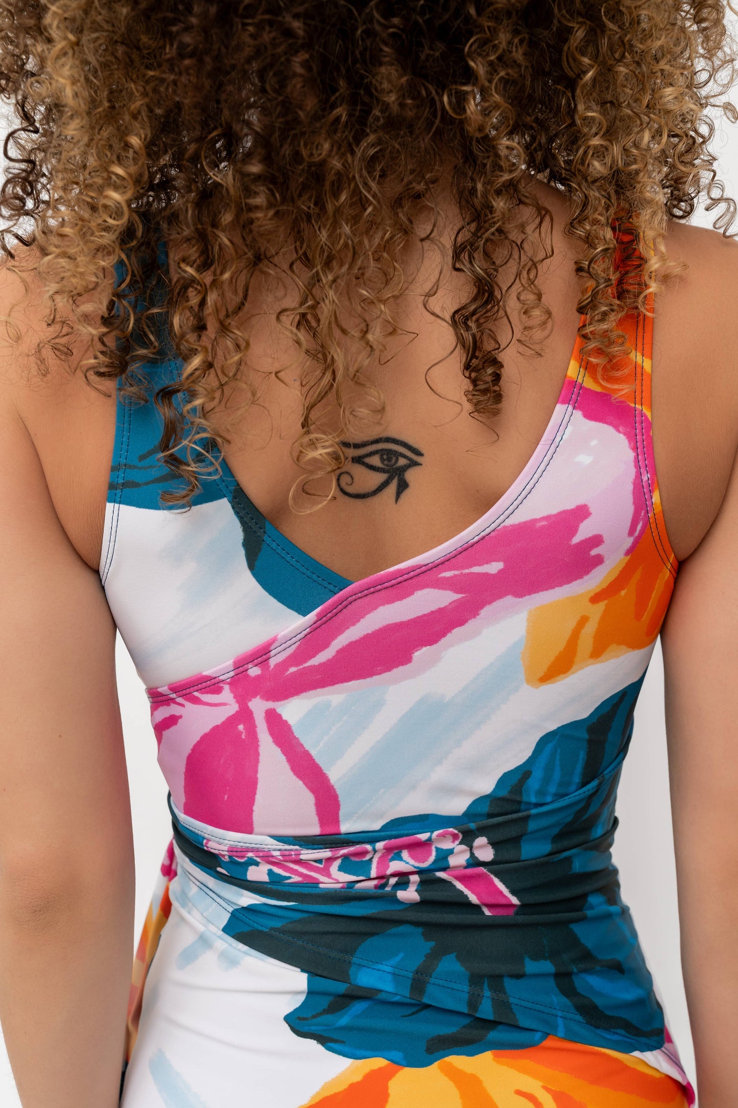 Floral Fusion Wrap Front One Piece