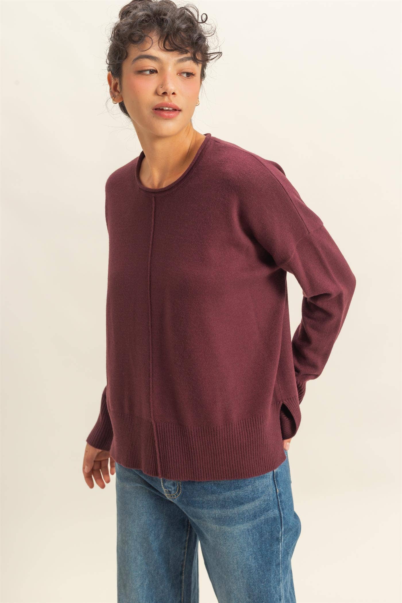Winter Vibes Center Seam Sweater