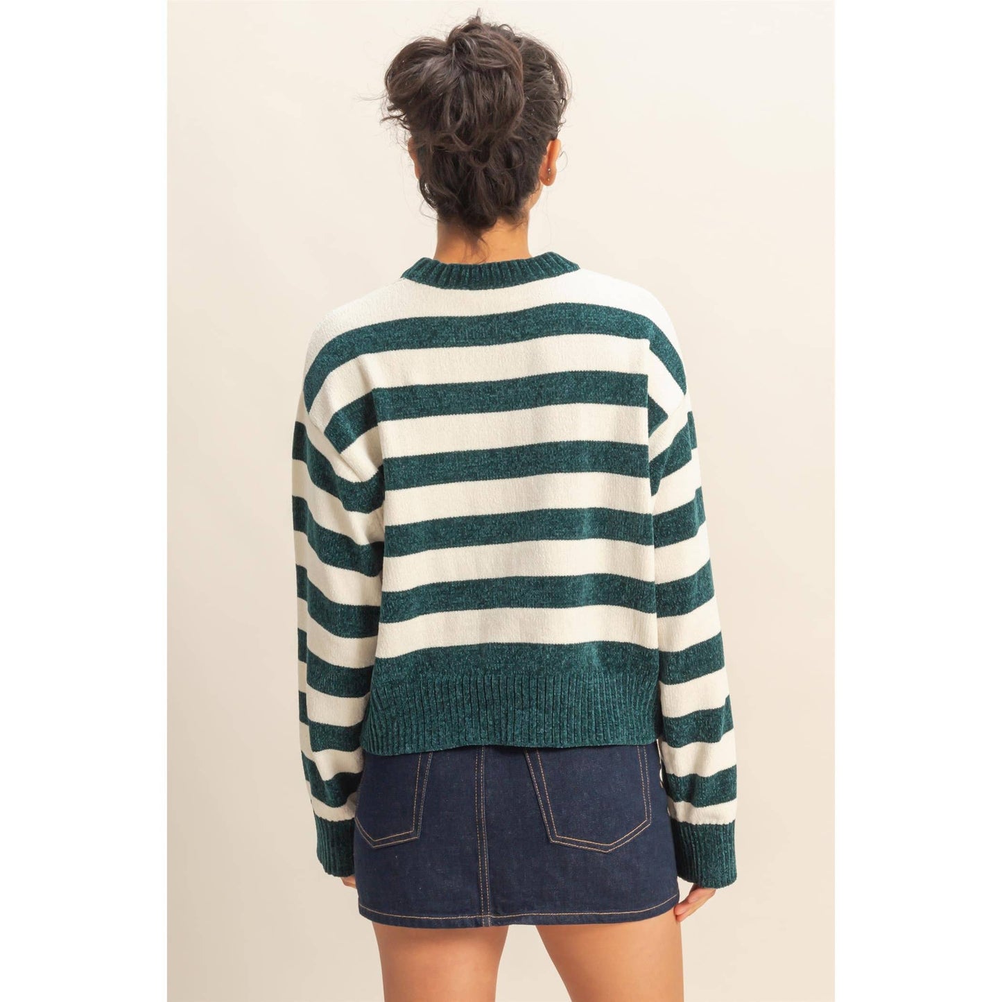 Cuddly Vibes Striped Sweater
