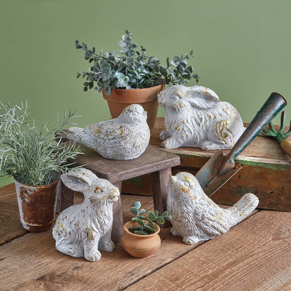 Rustic Cottage Nestled Bird Figurine