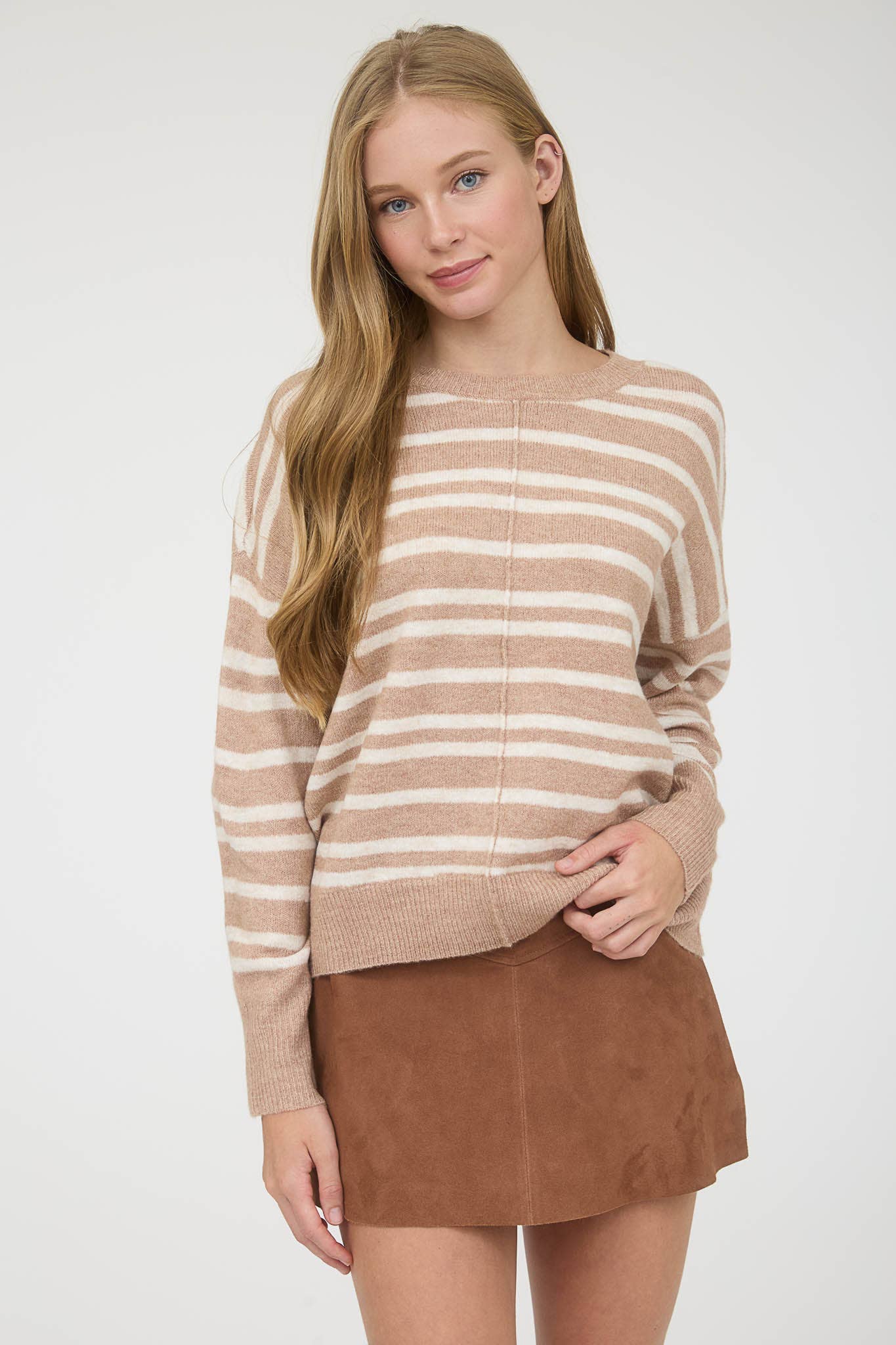Coffee & Cream Striped Sweater