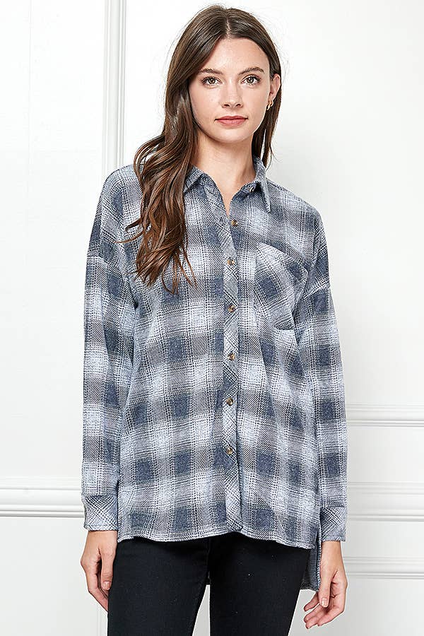 Plaid Vibes Knit Shirt