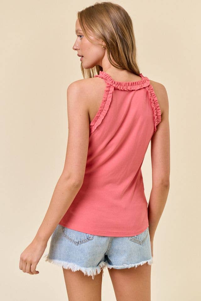 Scoop Neck Ruffle Tank