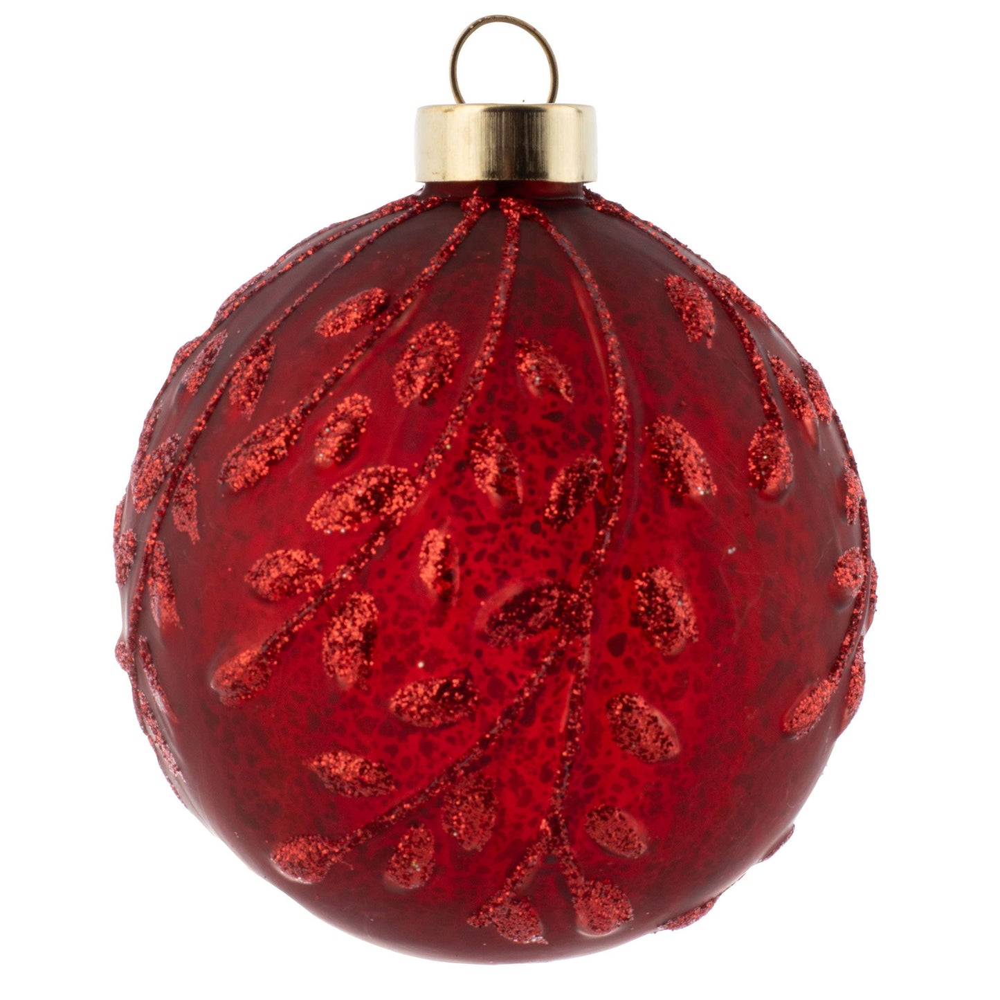 Glittery Garnet Mercury Glass Ornament