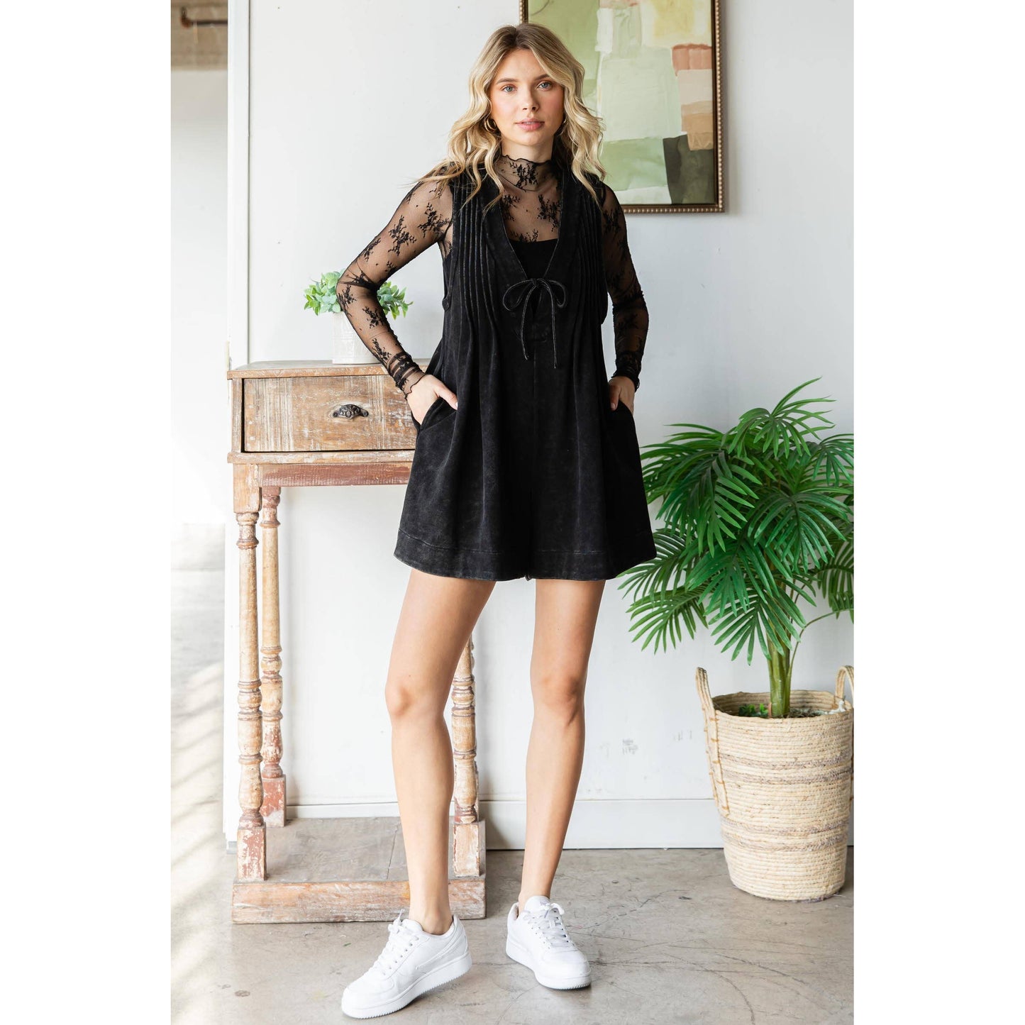 Lovely Laceup Romper