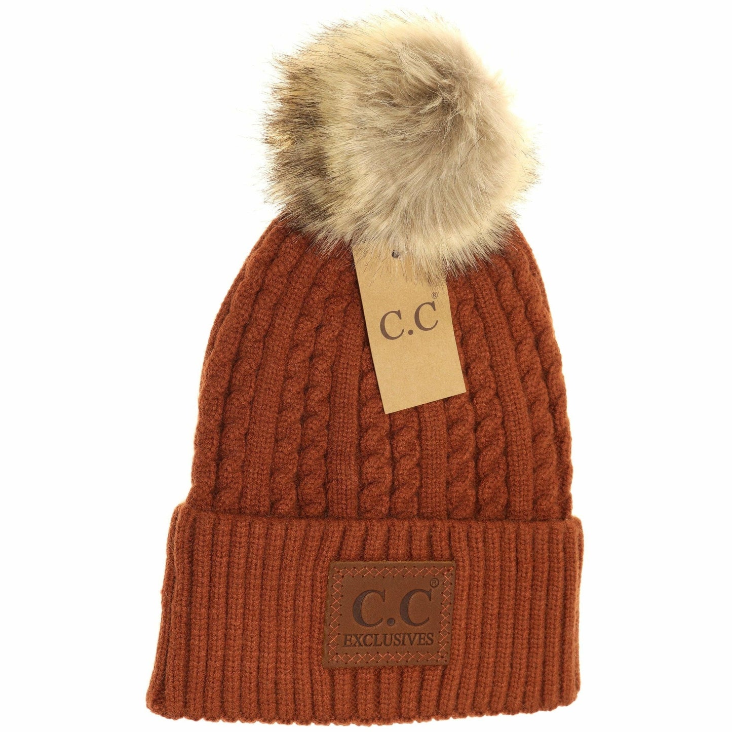 Double Braided CC Pom Beanie