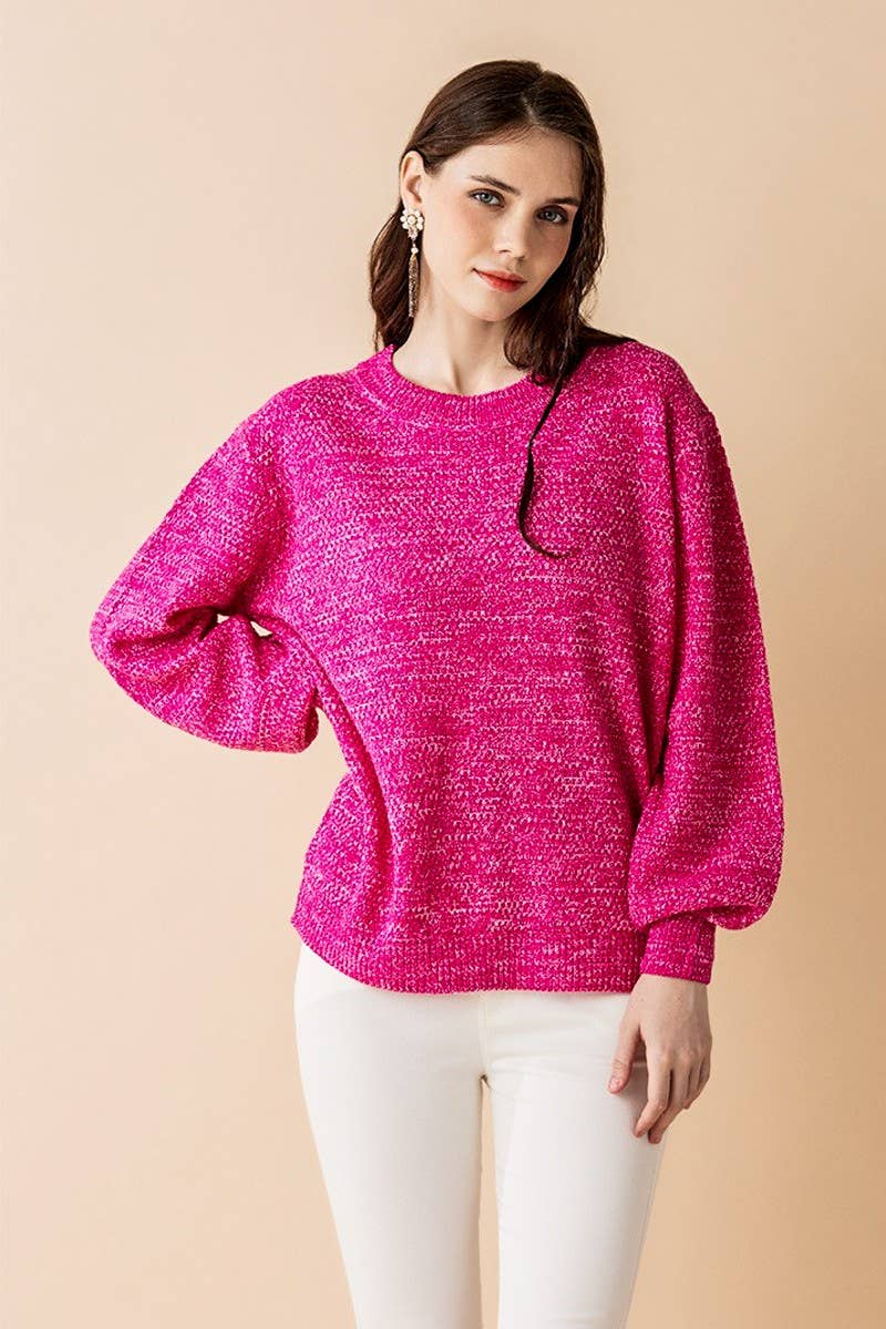 Falling for you Balloon Sleeve Sweater PLUS