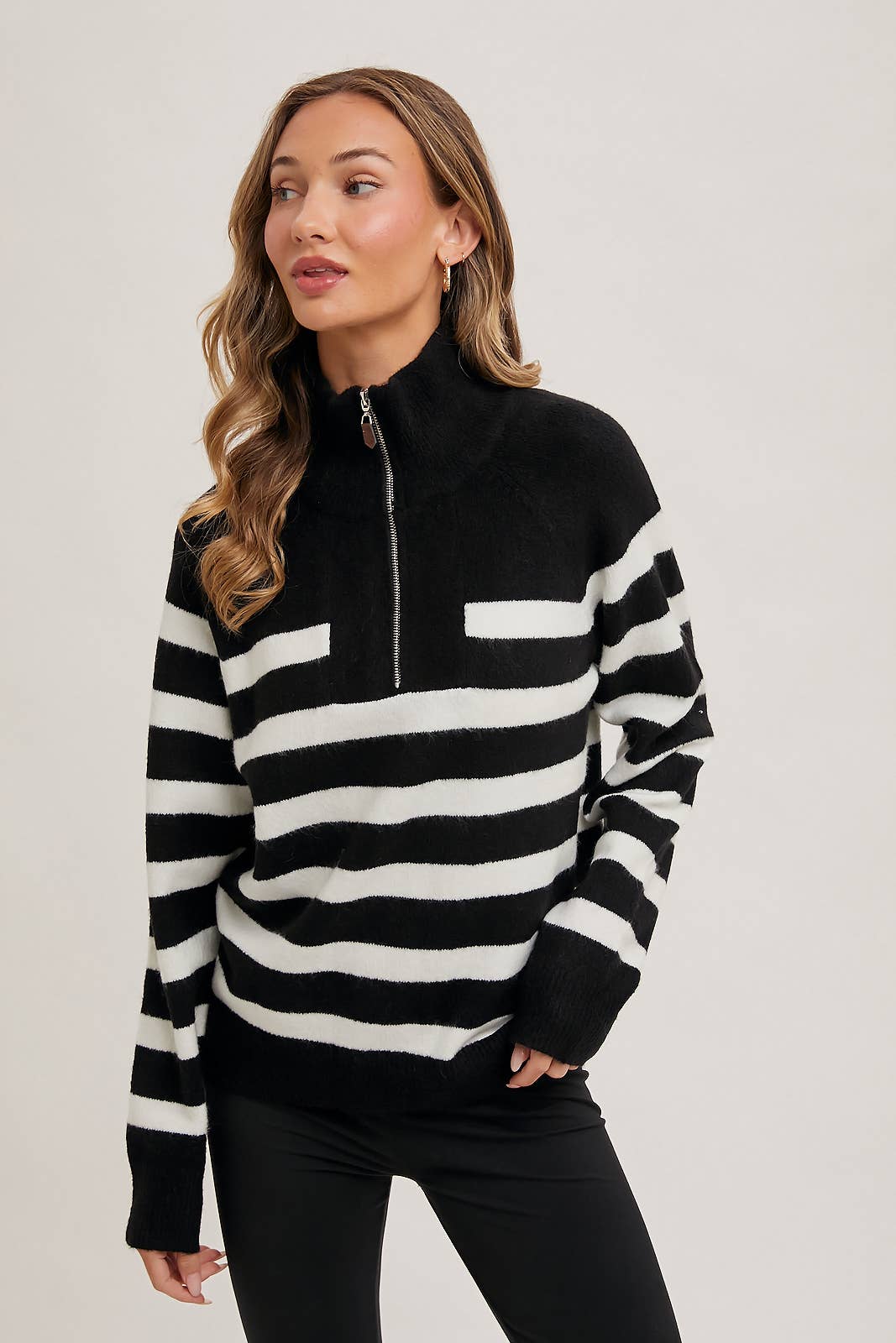 Danielle Striped Quarter Zip