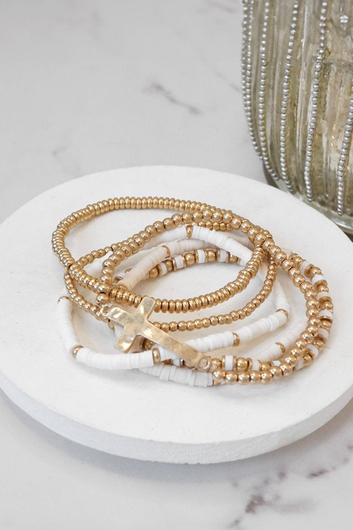 Clay Cross Bracelet Stack