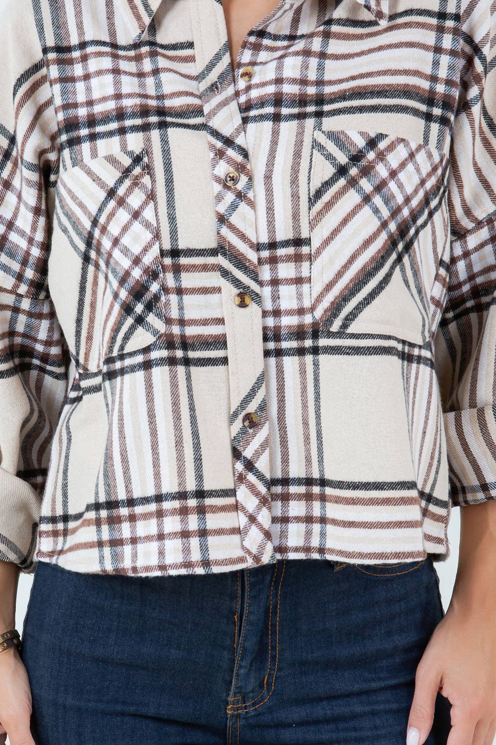 Darla Plaid Crop Shacket