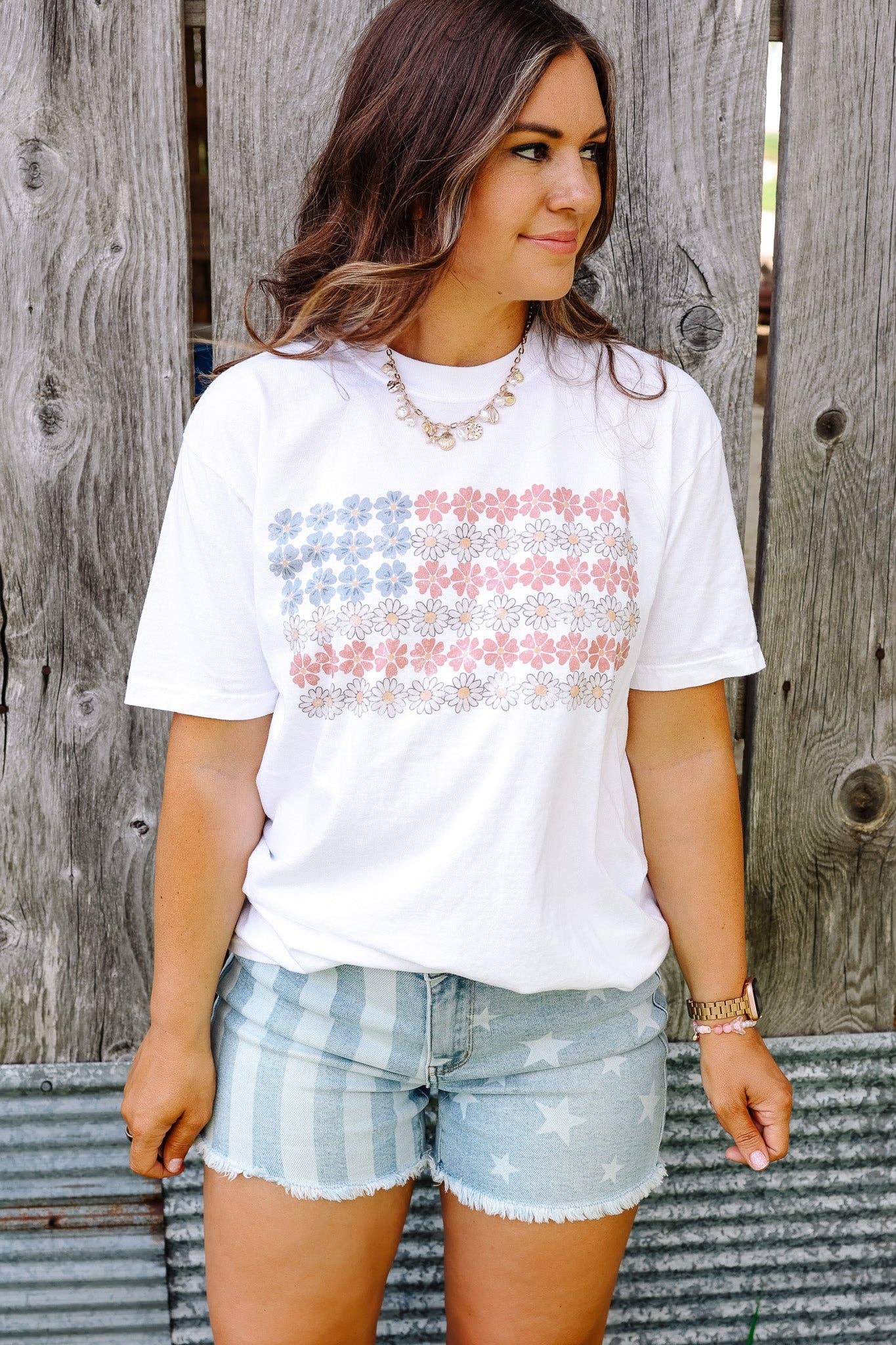 Summer Flowers Flag Tee