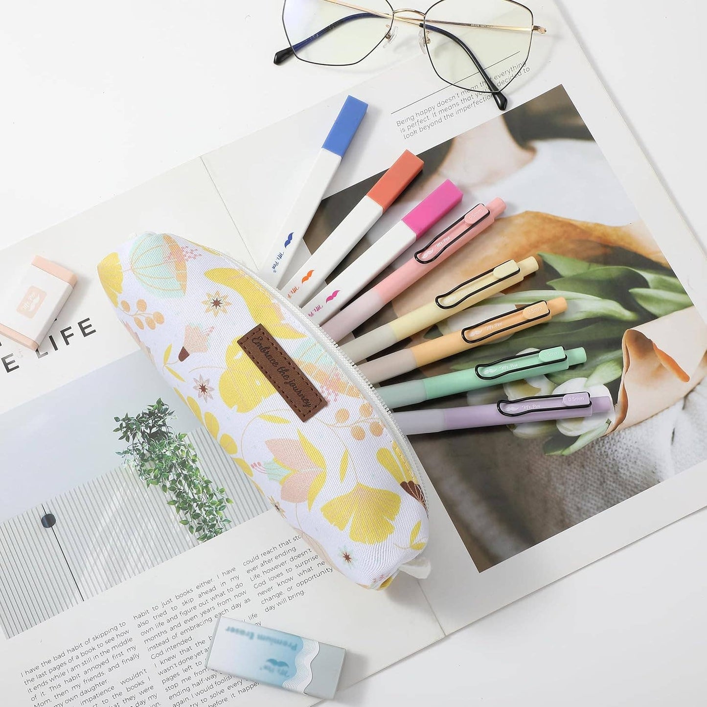 Pencil Case Yellow Floral