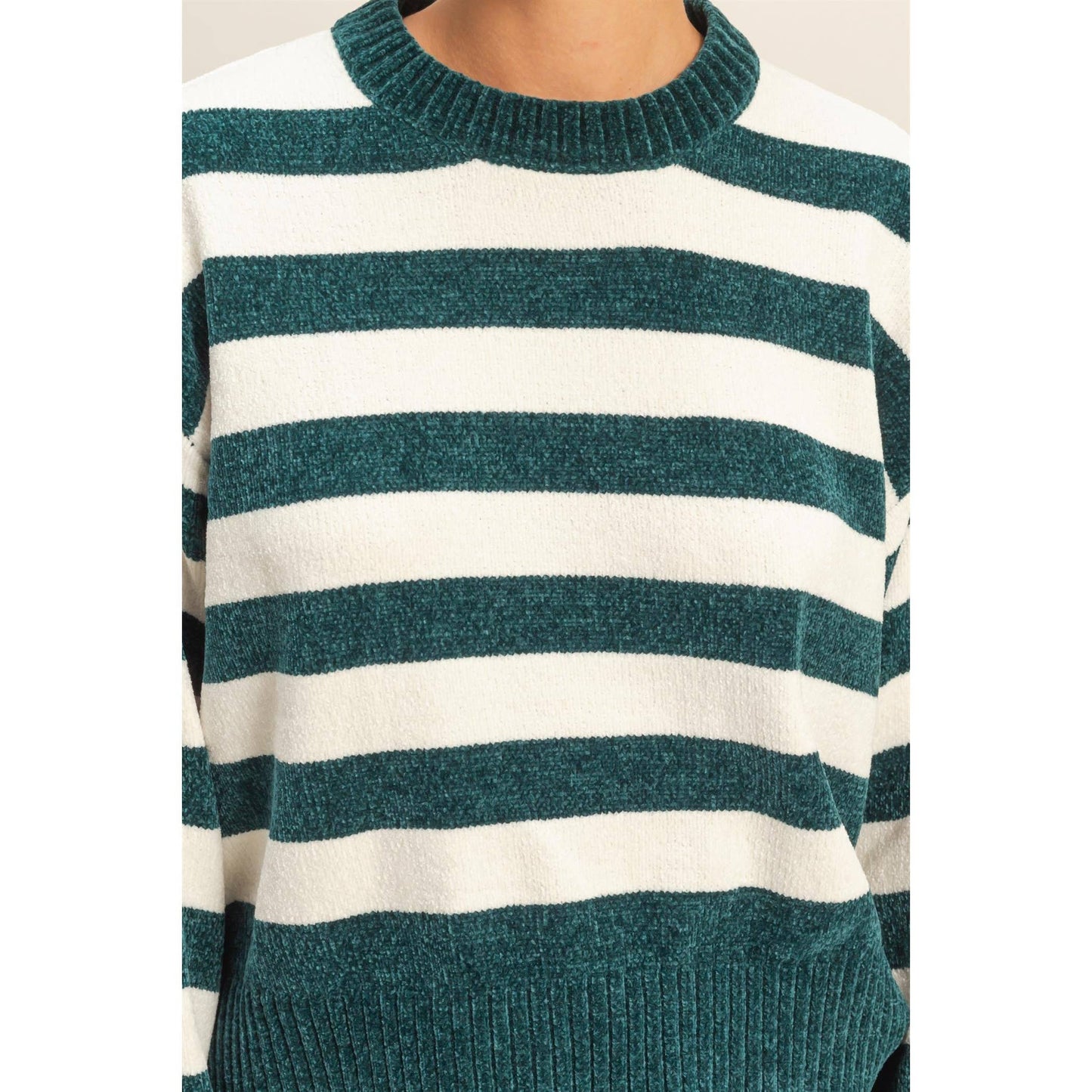 Cuddly Vibes Striped Sweater