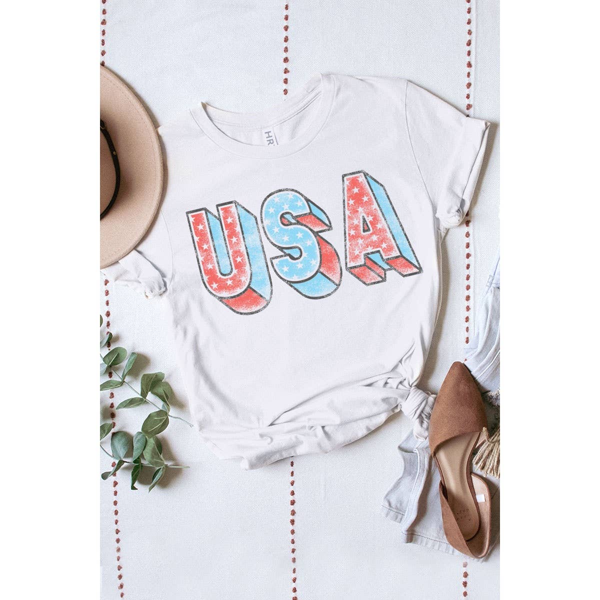USA Block Letter Tee