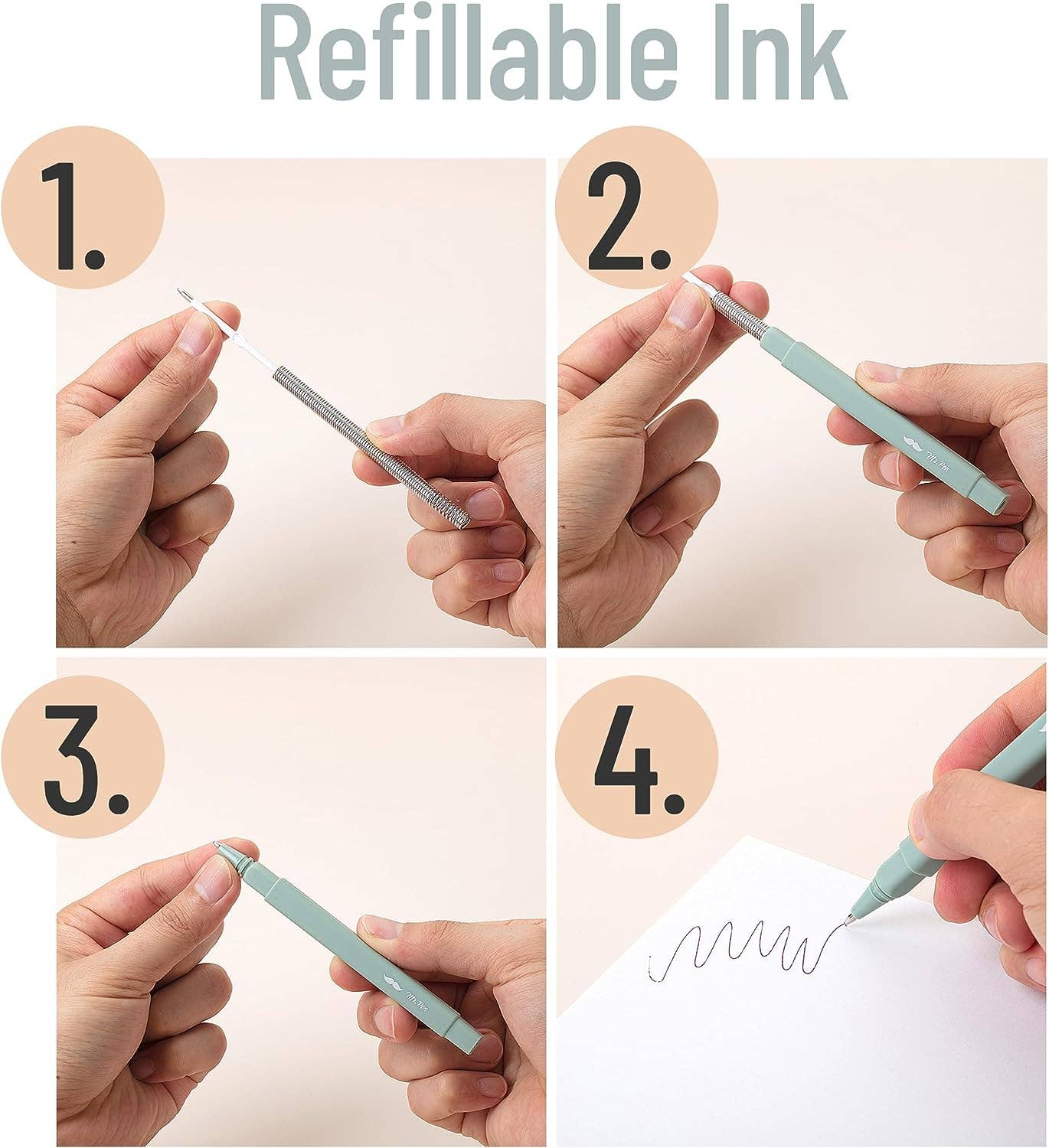 6-Pack Black Ink Fast Dry Pens