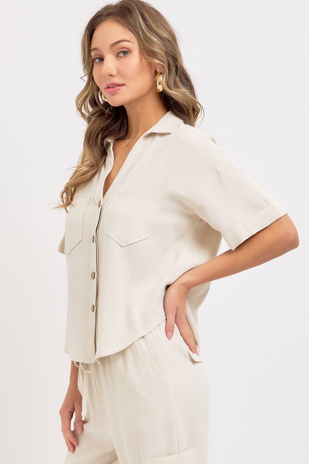 Beachin Collared Top