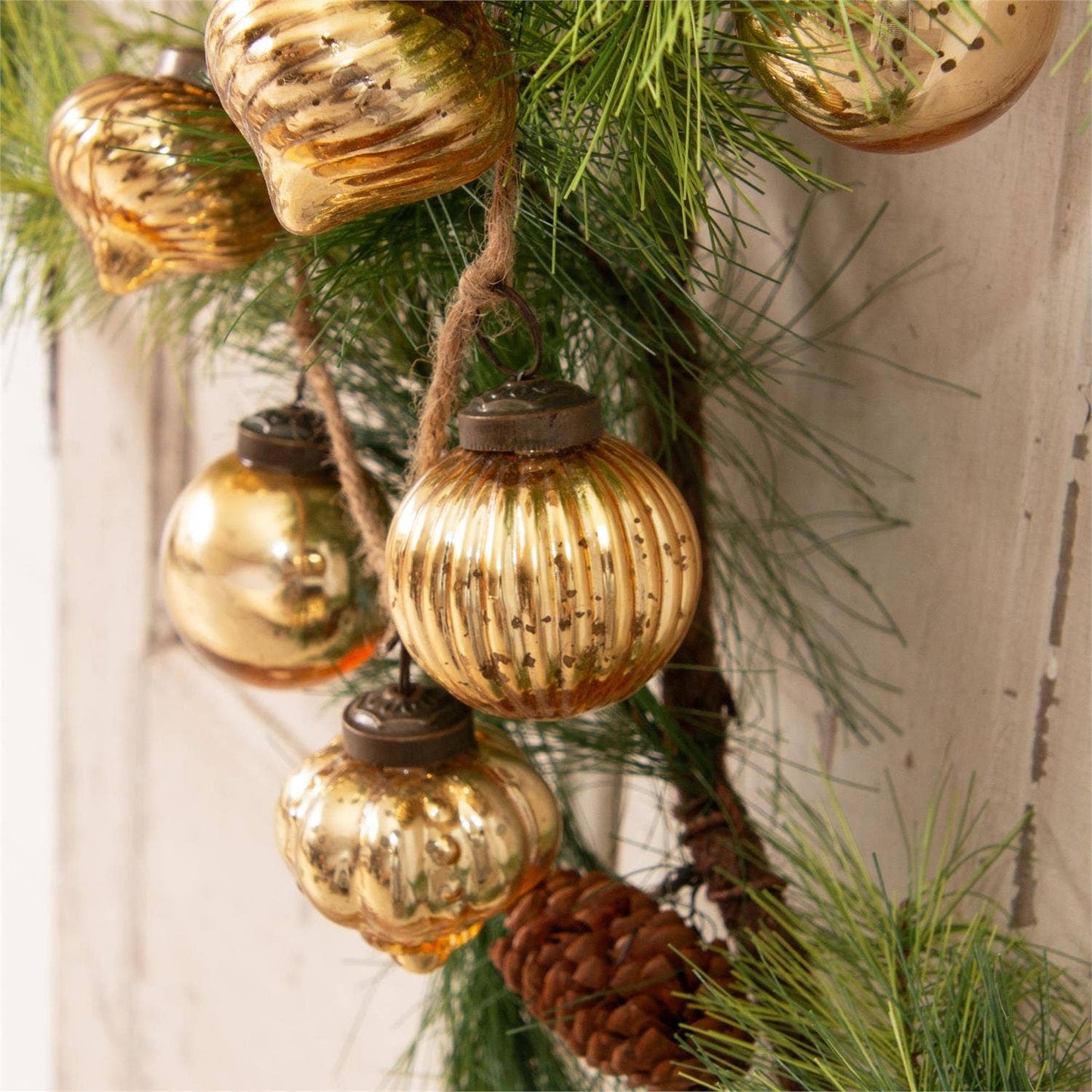 Garland - Gold Mercury Glass Ornaments (PC)