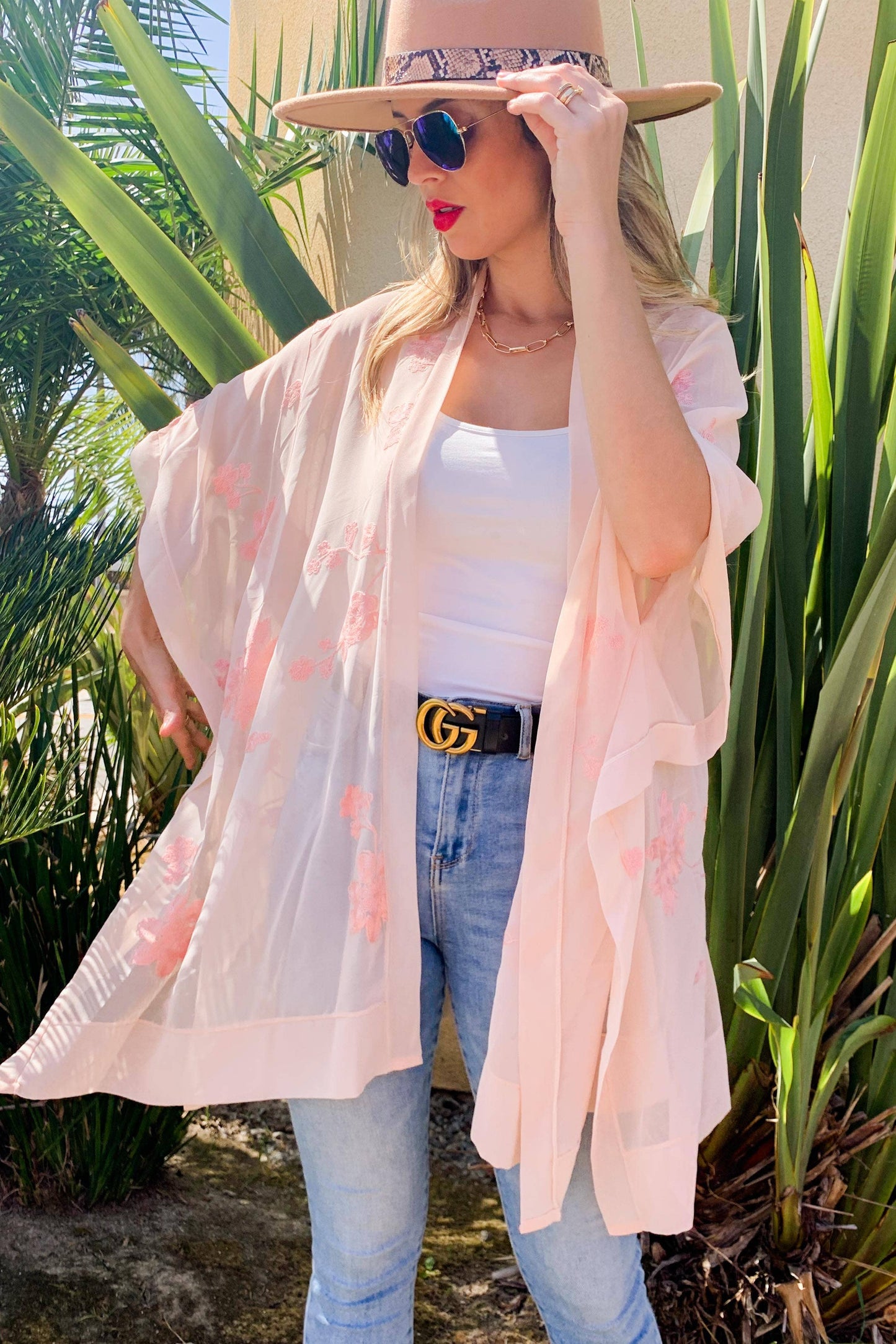 Blush Sheer Cardigan Cover Up