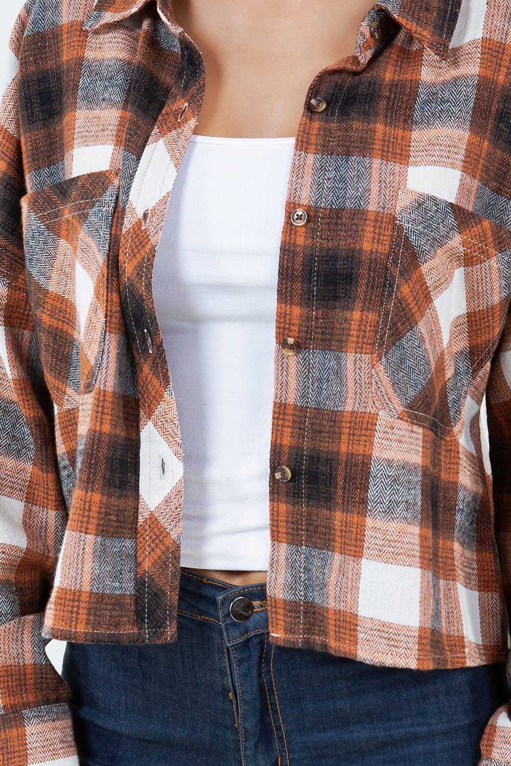 Darla Plaid Crop Shacket