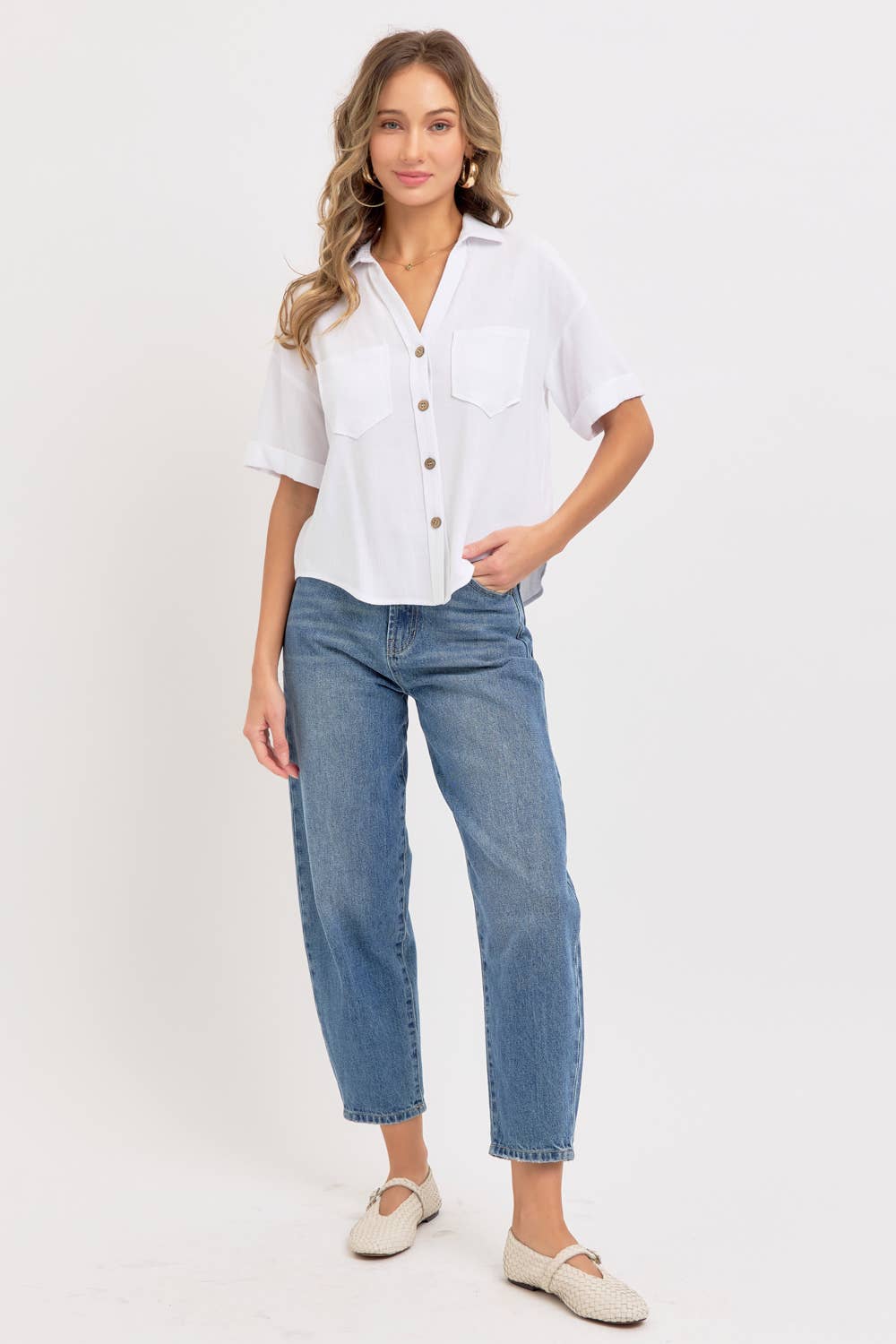 Beachin Collared Top