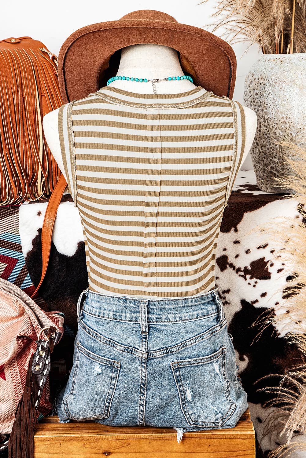 Nutella Stripe Baby Rib Tank