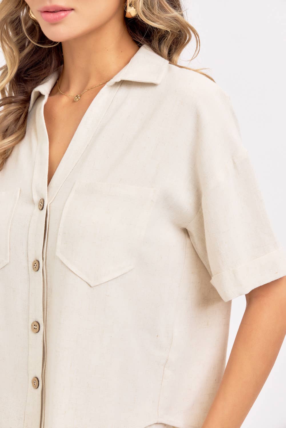 Beachin Collared Top