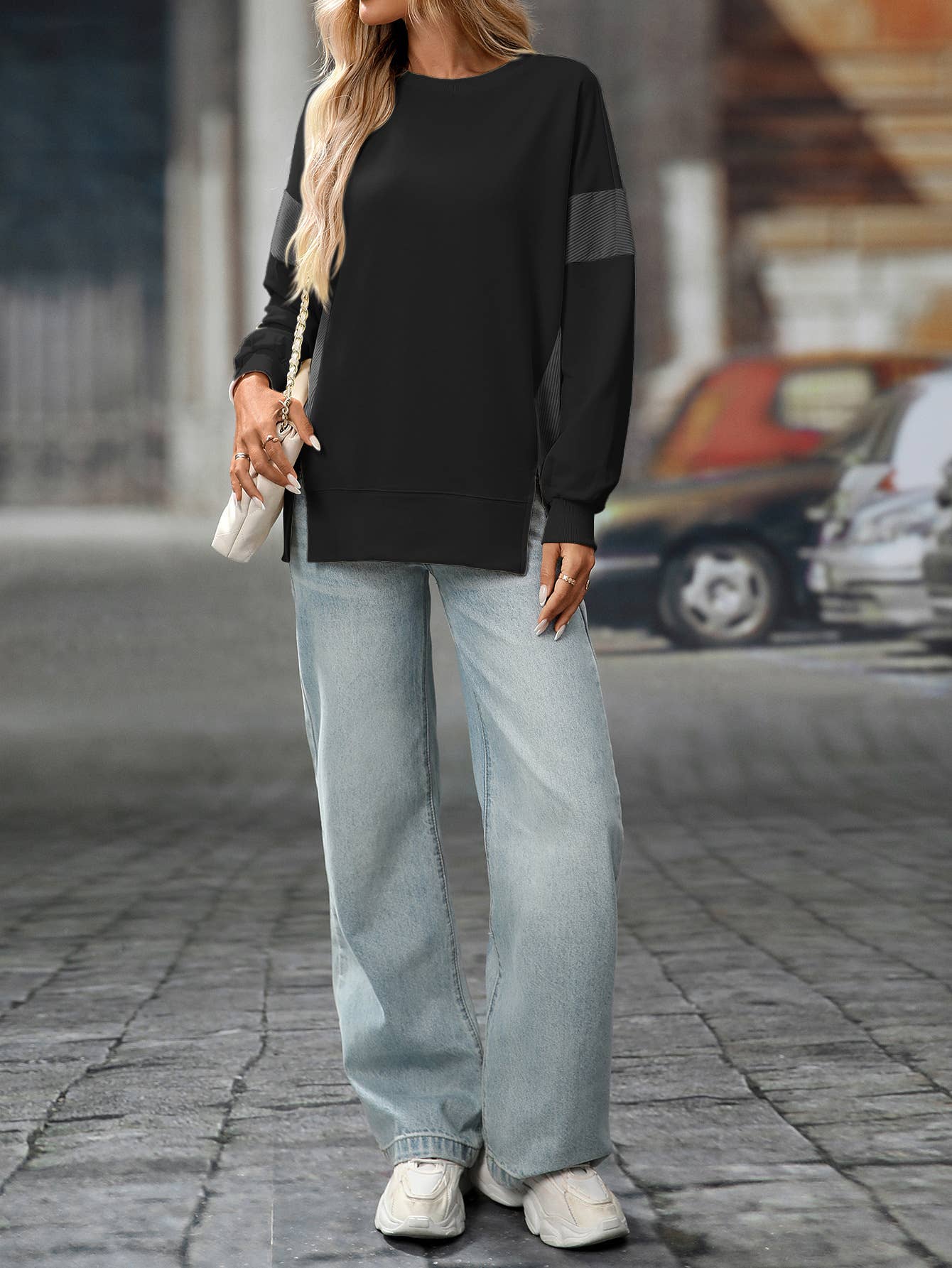 Night on the Town Side Slit Pullover