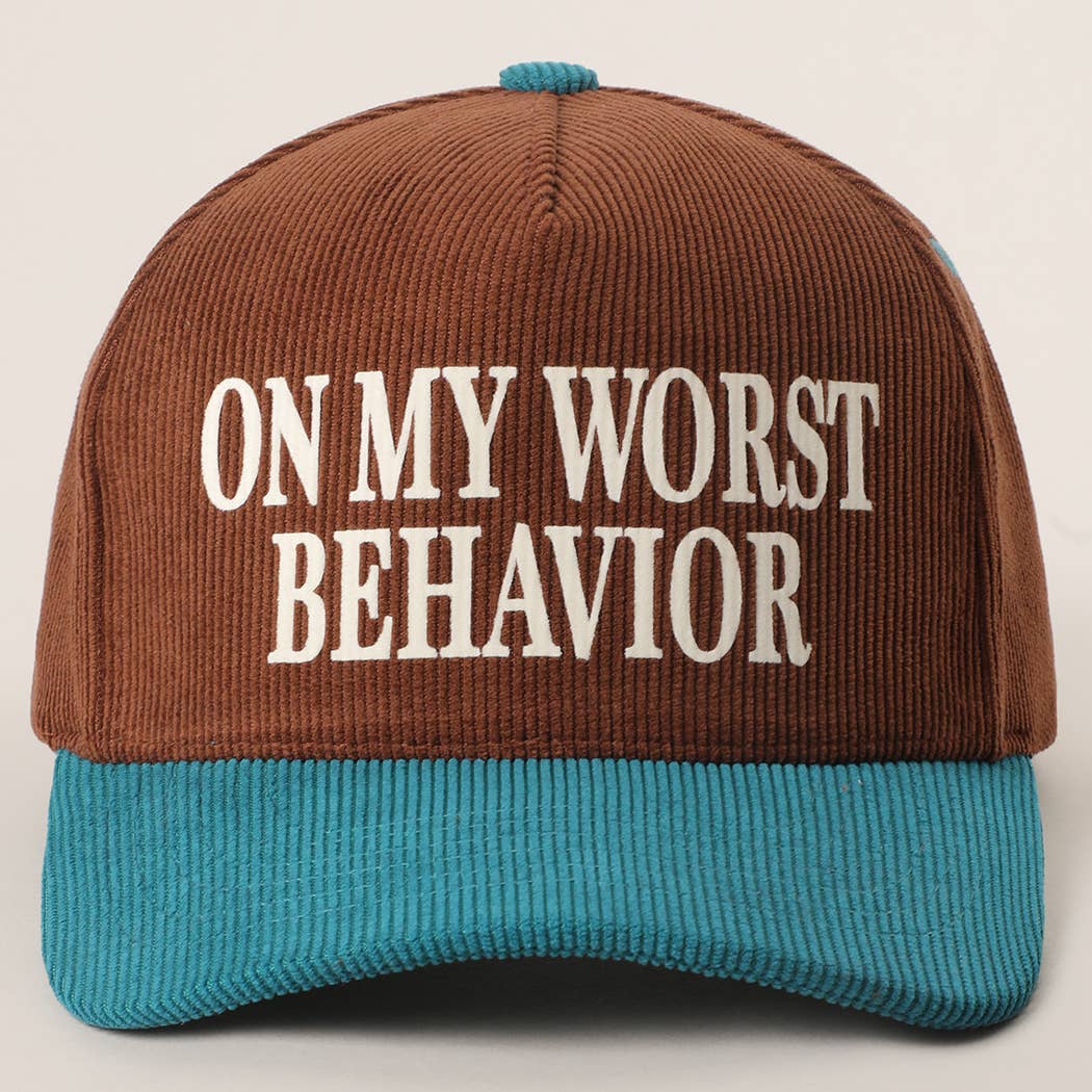 WORST BEHAVIOR Corduroy Trucker