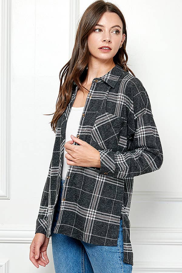 Plaid Vibes Knit Shirt