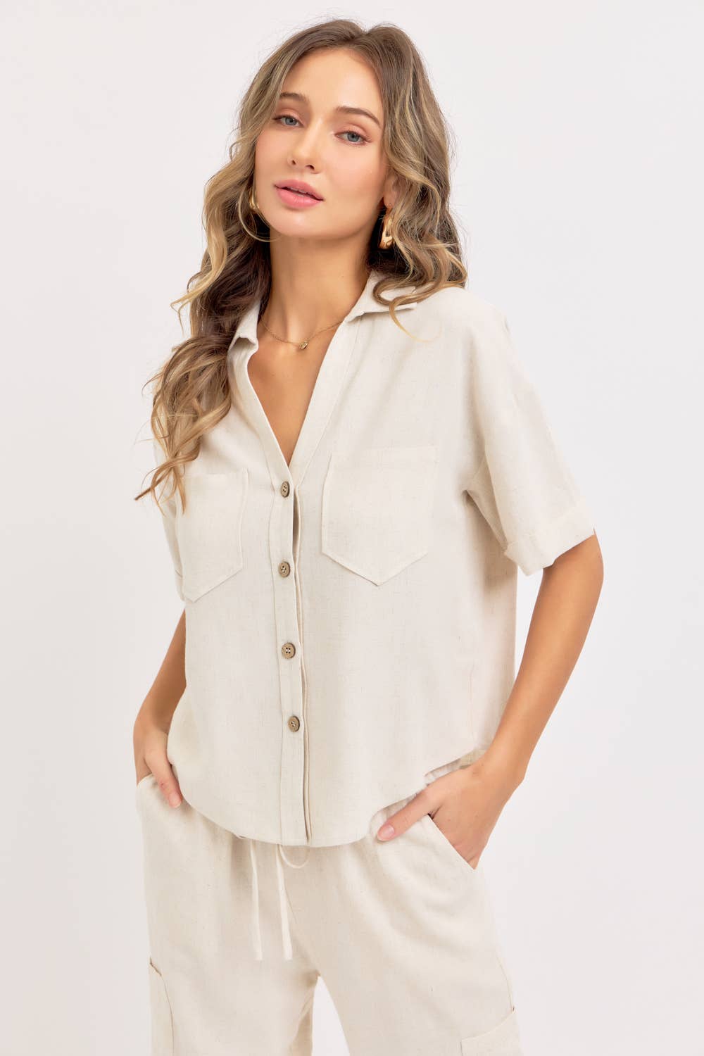 Beachin Collared Top