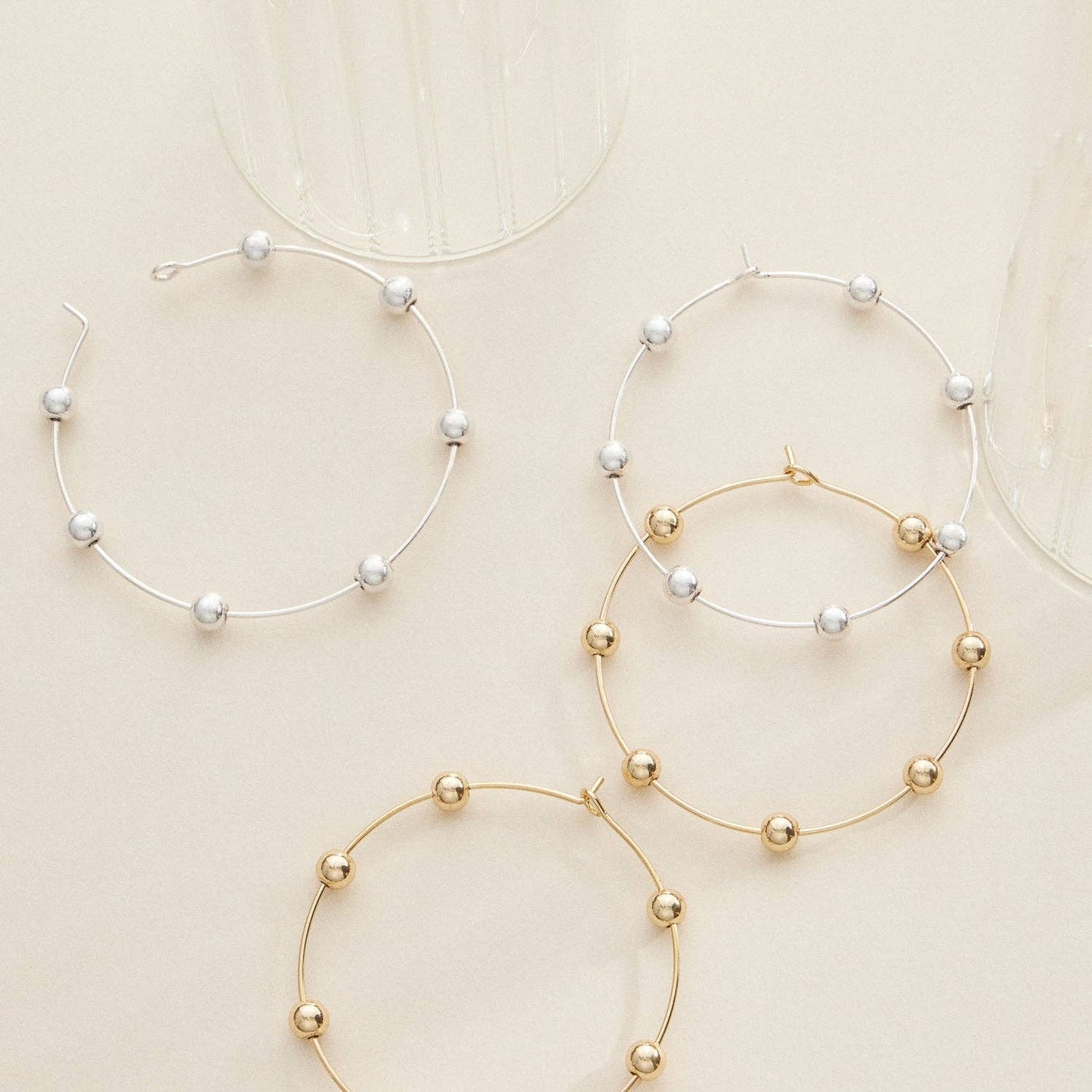 Dainty Beaded Dash Hoops