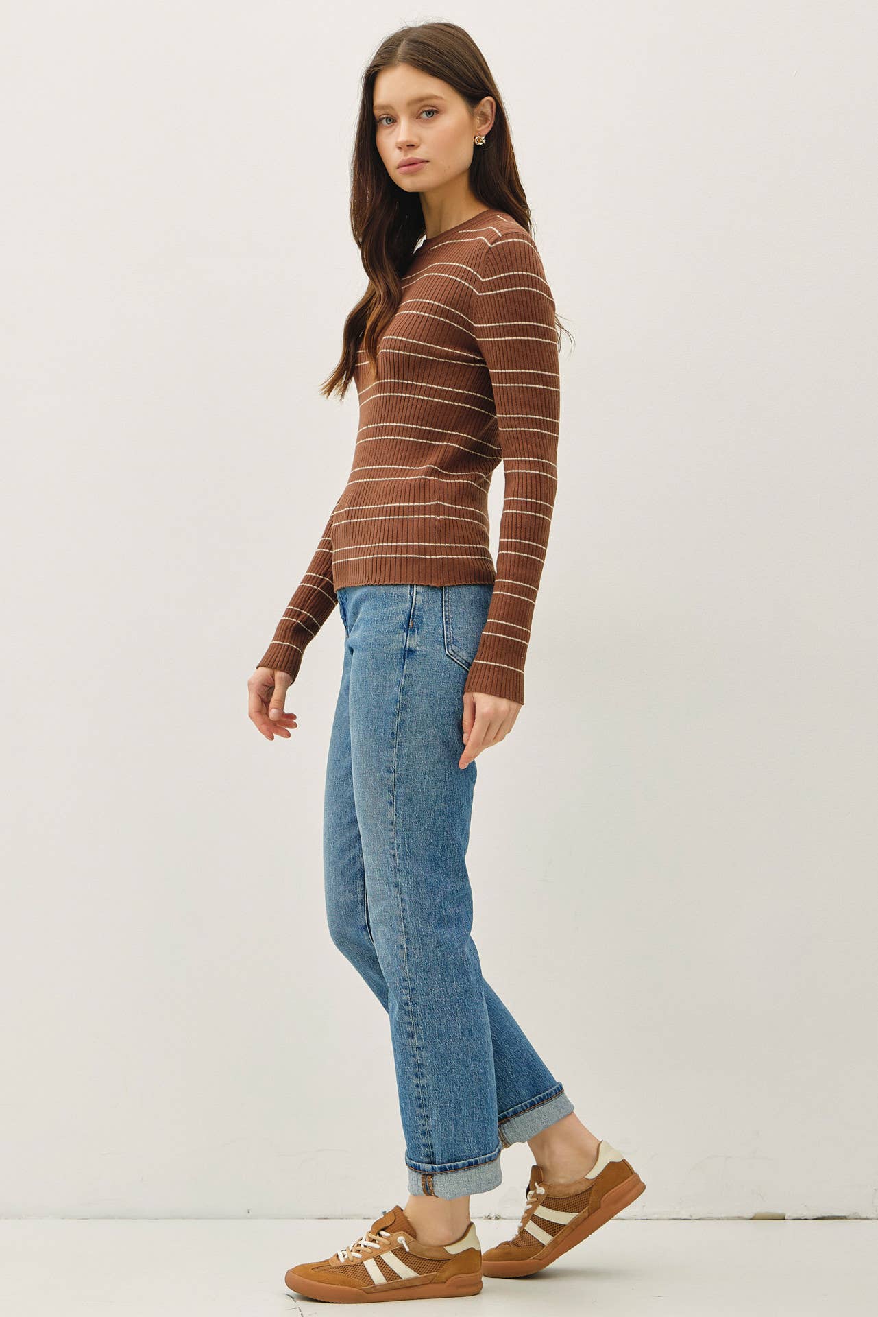 Basic Babe Striped Sweater Top
