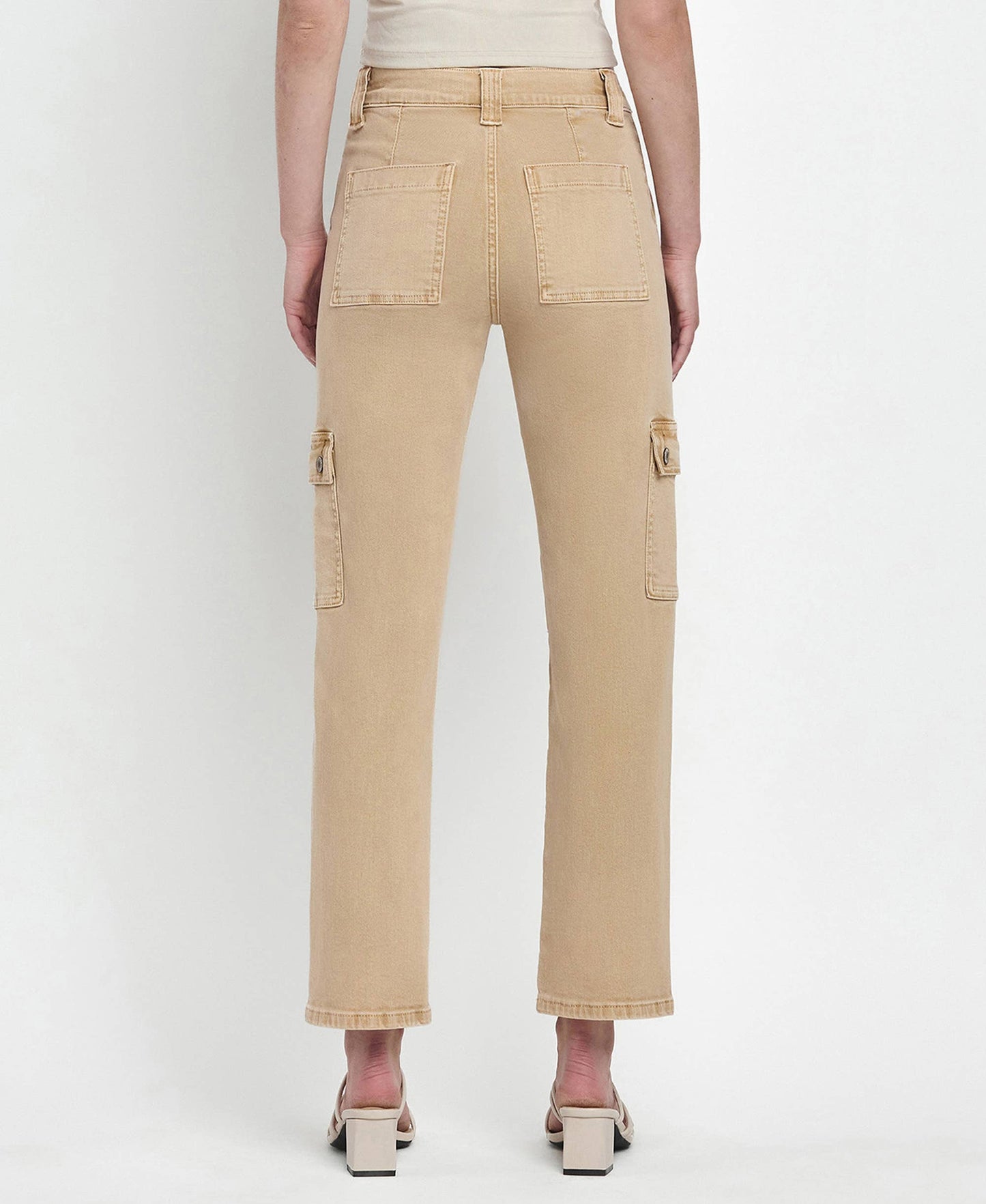 High Rise Khaki Cargos