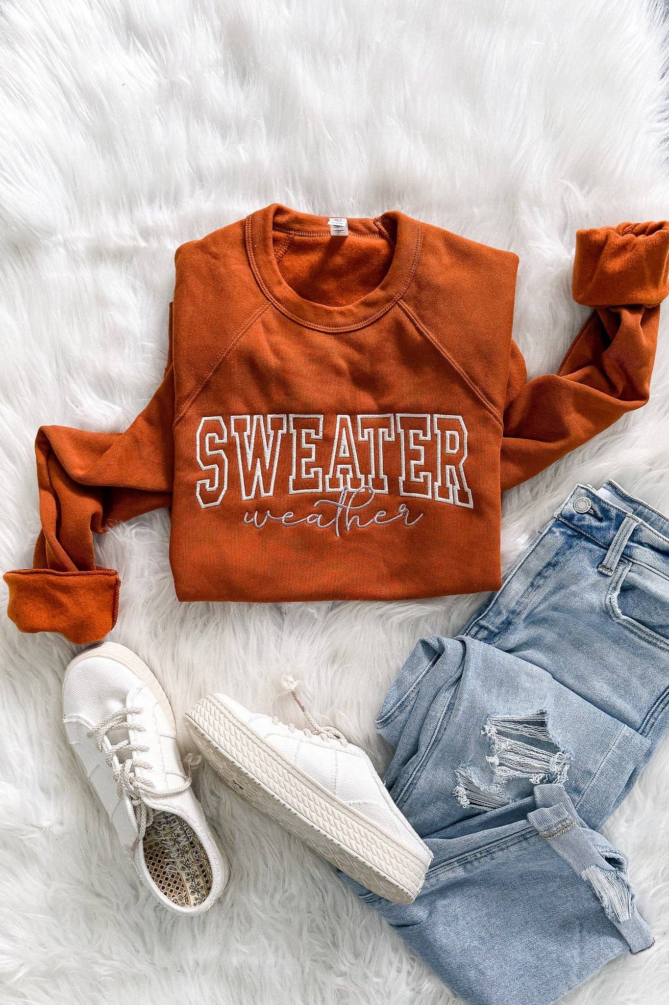 Sweater Weather Embroidered Sweatshirt