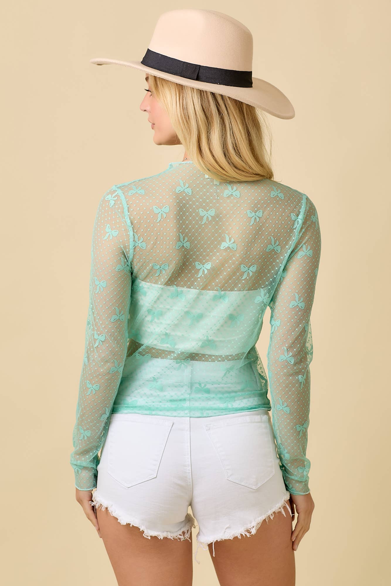 Bows & Lace Mesh Top