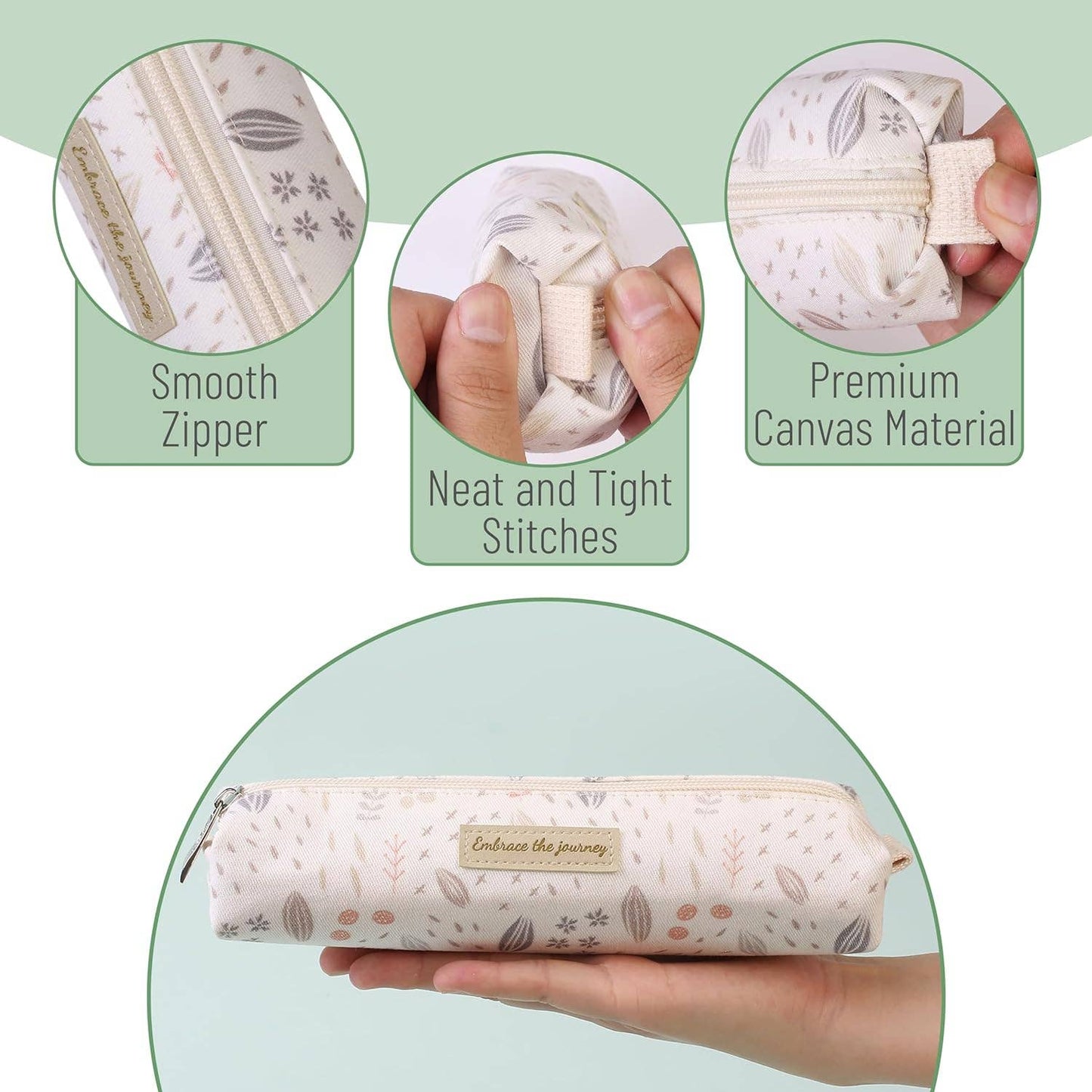 Pencil Case: Beige Floral