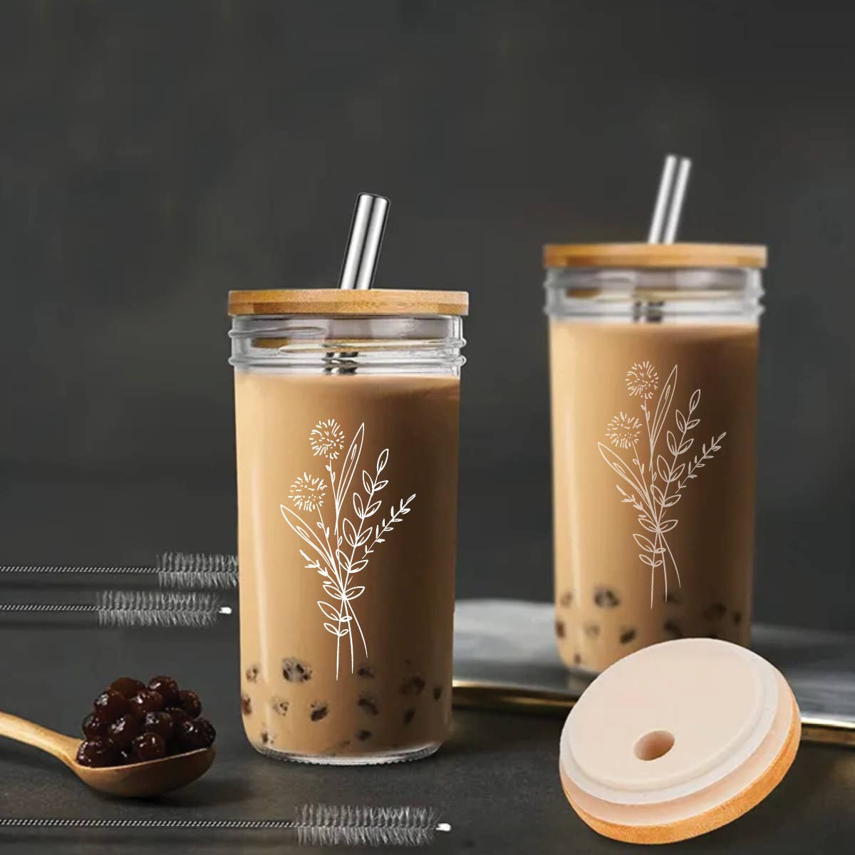 Floral Bouquet Glass Tumbler