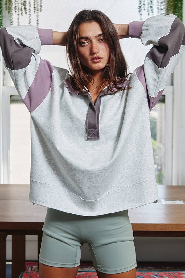 Oversized Colorblock Top
