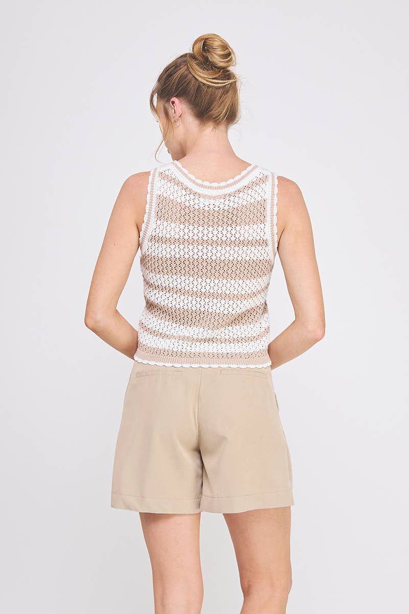 Sandy Stripes Crochet Top